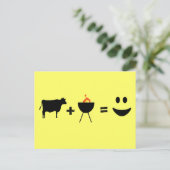 Grillen Beef Happy Postkarte (Stehend Vorderseite)