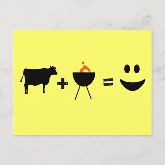 Grillen Beef Happy Postkarte (Vorderseite)