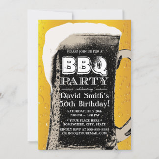 GRILLEN Beer 50. Geburtstagsparty Einladung