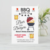 GRILLEN Beer and Burgers - Einladung zum Geburtsta (Stehend Vorderseite)