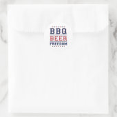 Grillen Beer Freedom 1 Runder Aufkleber (Tasche)