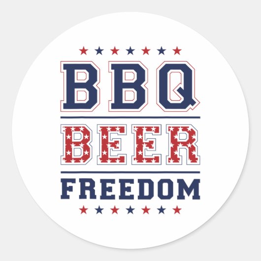 Grillen Beer Freedom 1 Runder Aufkleber (Vorderseite)