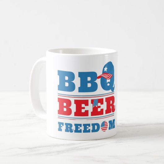 GRILLEN BEER FREEDOM - 4. JULI USA KAFFEETASSE (Vorderseite Links)