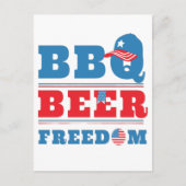 GRILLEN BEER FREEDOM - 4. JULI USA POSTKARTE (Vorderseite)