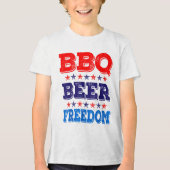 Grillen Beer Freedom America Party 4. Juli 2010 Tri-Blend Shirt (Vorderseite)