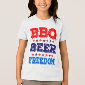 Grillen Beer Freedom America Party 4. Juli 2010 Tri-Blend Shirt (Vorderseite)
