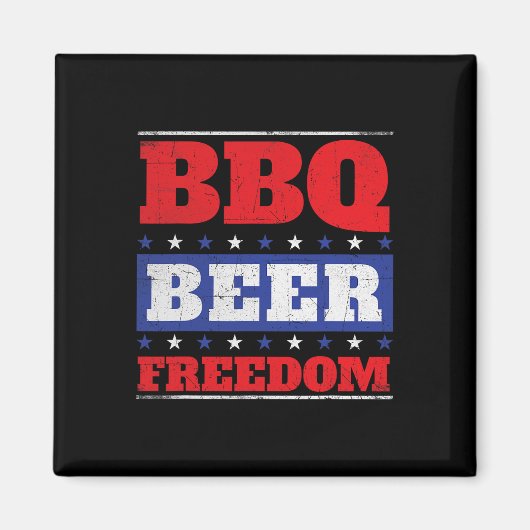 Grillen Beer Freedom - Grill Byrbecue Grilling Gri Magnet (Vorne)