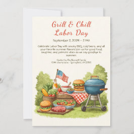 Grillen Beer Invasion am Arbeitstag - Patriotische Einladung