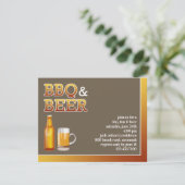 GRILLEN & Beer Party Einladung (Stehend Vorderseite)