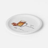 GRILLEN & Beer Personalisiert Pappteller (Schrägansicht)