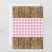 GRILLEN & Beer Pink Karierte Streichellichter Gebu Einladung (Rückseite)