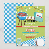 GRILLEN Beers Birthday Party Garden Yard Einladung (Vorne/Hinten)