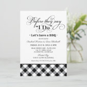 GRILLEN Bevor ich das Black Gingham Probe Dinner m Einladung (Stehend Vorderseite)