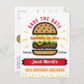 GRILLEN Birthday Bash jedes Alter Save the Date Po Postkarte (Vorne/Hinten)