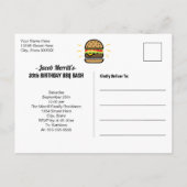 GRILLEN Birthday Bash jedes Alter Save the Date Po Postkarte (Rückseite)