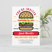 Grillen Birthday blockiert jede zeitliche Einladun Einladung (Stehend Vorderseite)