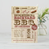 GRILLEN Birthday Einladung (Stehend Vorderseite)