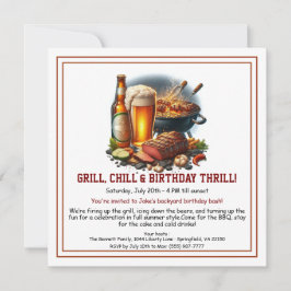 Grillen Birthday Einladung mit Biergarten