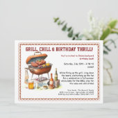 Grillen Birthday Einladung mit Biergarten (Stehend Vorderseite)