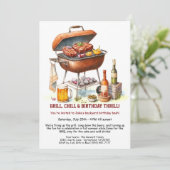 Grillen Birthday Einladung mit Biergarten (Stehend Vorderseite)