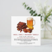 Grillen Birthday Einladung mit Biergarten (Stehend Vorderseite)