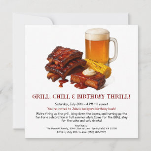 Grillen Birthday Einladung mit Biergarten