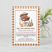 Grillen Birthday Einladung mit Biergarten (Stehend Vorderseite)