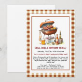 Grillen Birthday Einladung mit Biergarten (Vorne/Hinten)