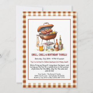 Grillen Birthday Einladung mit Biergarten