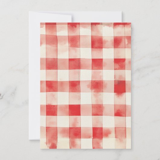 GRILLEN Birthday Gingham Backyard Picnic Einladung (Rückseite)