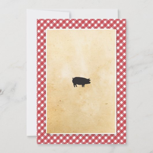 GRILLEN Birthday, jedes Alter rustikalen Roten Wal Einladung (Rückseite)