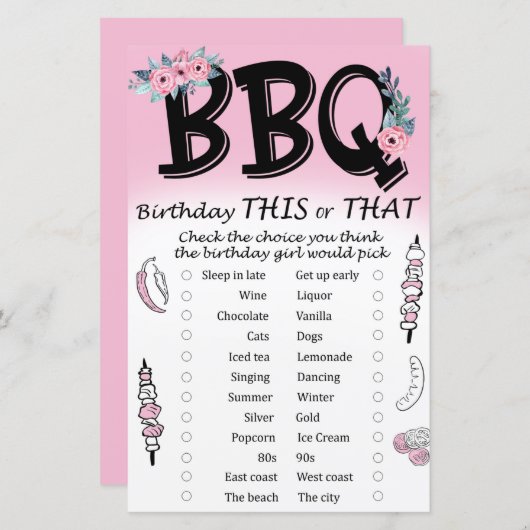 GRILLEN Birthday oder das Spiel (Vorne/Hinten)