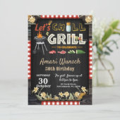 GRILLEN Birthday Party Einladung (Stehend Vorderseite)