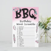 GRILLEN Birthday Word Scramble Game (Stehend Vorderseite)