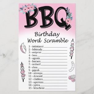 GRILLEN Birthday Word Scramble Game