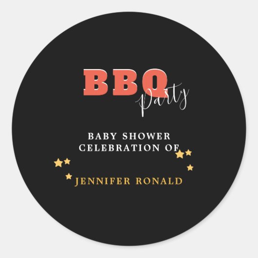 GRILLEN Black and Red Baby Dusche Party Runder Aufkleber (Vorderseite)