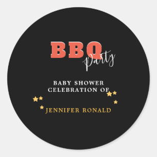 GRILLEN Black and Red Baby Dusche Party Runder Aufkleber