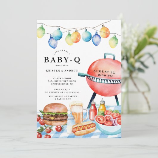 GRILLEN Bliss Boys Kinderdusche Einladung (Stehend Vorderseite)