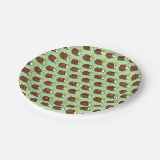 Grillen Buffalo Chicken Wings Tailgate Party Pappteller (Schrägansicht)