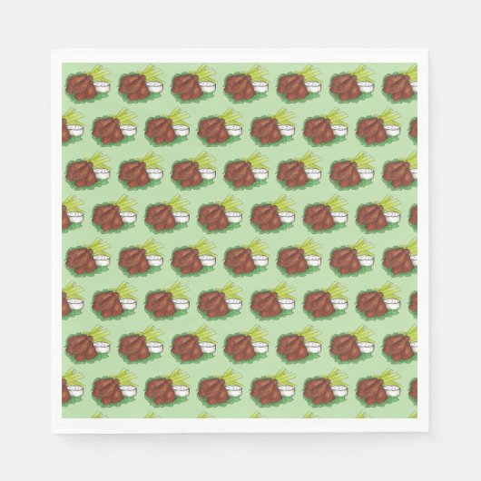 Grillen Buffalo Chicken Wings Tailgate Party Serviette (Vorderseite)