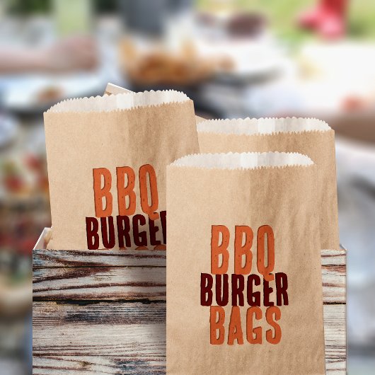 GRILLEN Burger Party Brown Kraft Fvor Bags Geschenktütchen