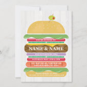 GRILLEN Burger Stack Neuer Zuhause einladen Einladung (Vorderseite)