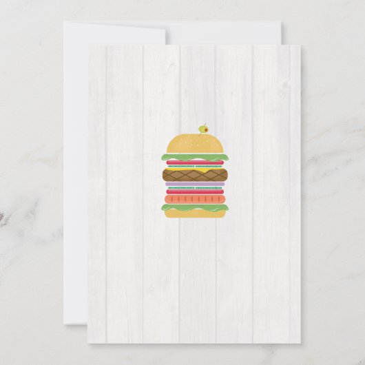 GRILLEN Burger Stack Neuer Zuhause einladen Einladung (Rückseite)