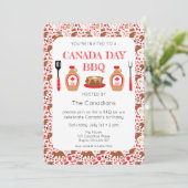 Grillen Canadian Day Einladung (Stehend Vorderseite)