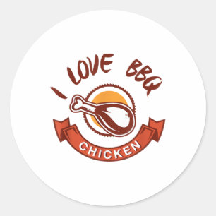 Grillen Chicken _ I Liebe Grillen Hühnchen für Män Runder Aufkleber