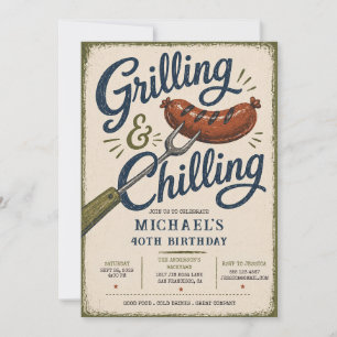 Grillen & Chillen BBQ 40. Geburtstag Einladung