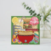 GRILLEN Cook Out Einladung (Stehend Vorderseite)