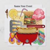 GRILLEN Cook Out Einladung (Vorne/Hinten)