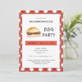 GRILLEN Cookout Block Party Einladung (Stehend Vorderseite)