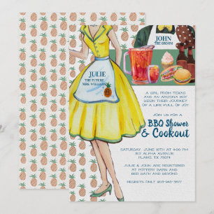 GRILLEN Couples Polterabend   Vintages Paar Einladung